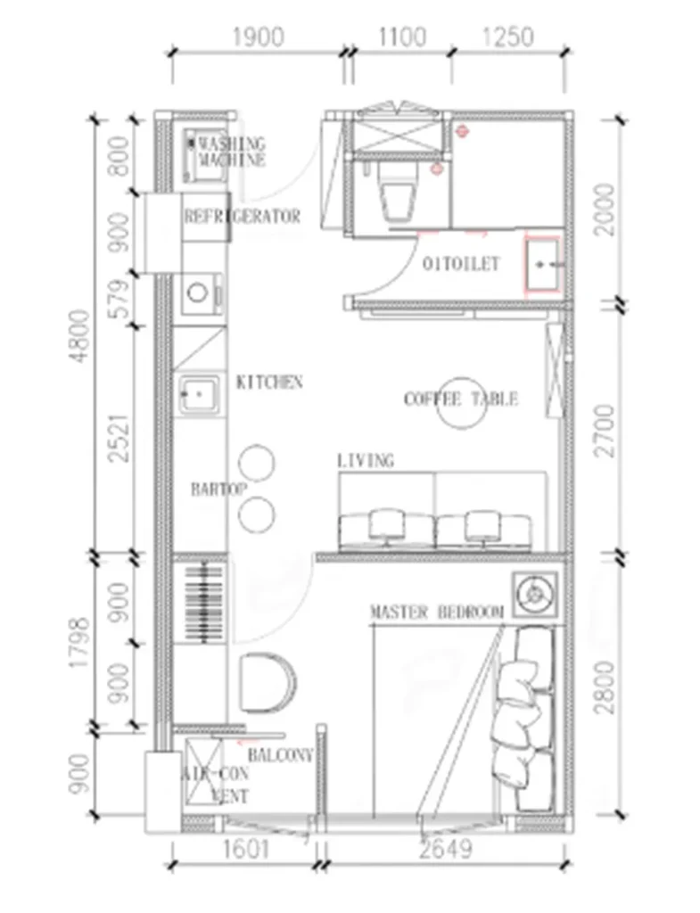 Просторные 2-комнатные апартаменты с видом на бассейн 75 м² в