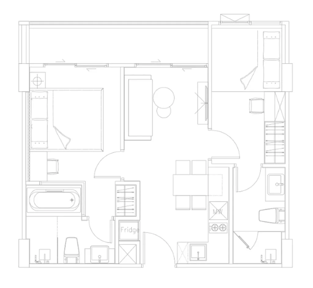 Компактная двухкомнатная квартира с балконом 52 м² в