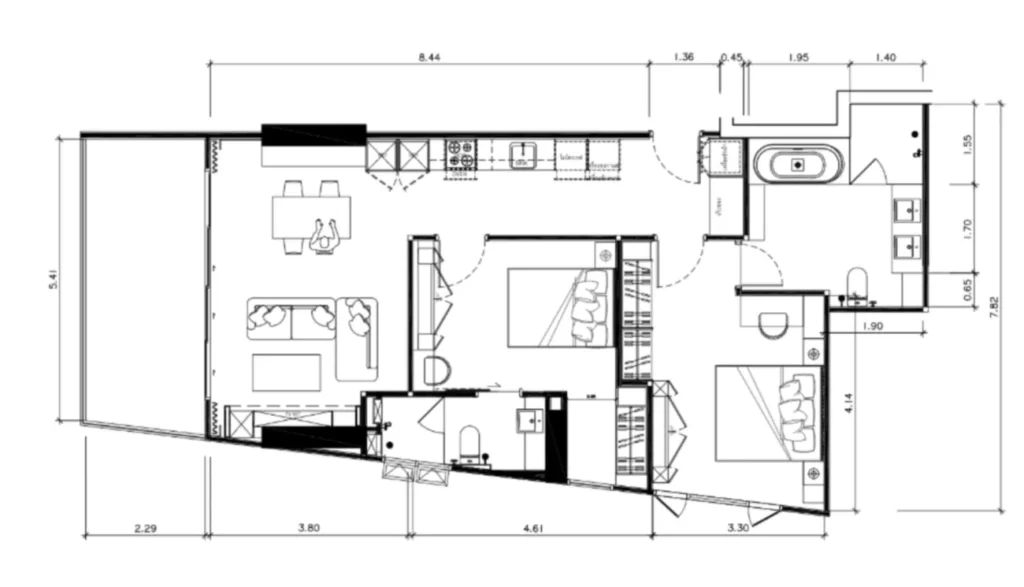 Просторная двушка с панорамой моря 78.6 м² в